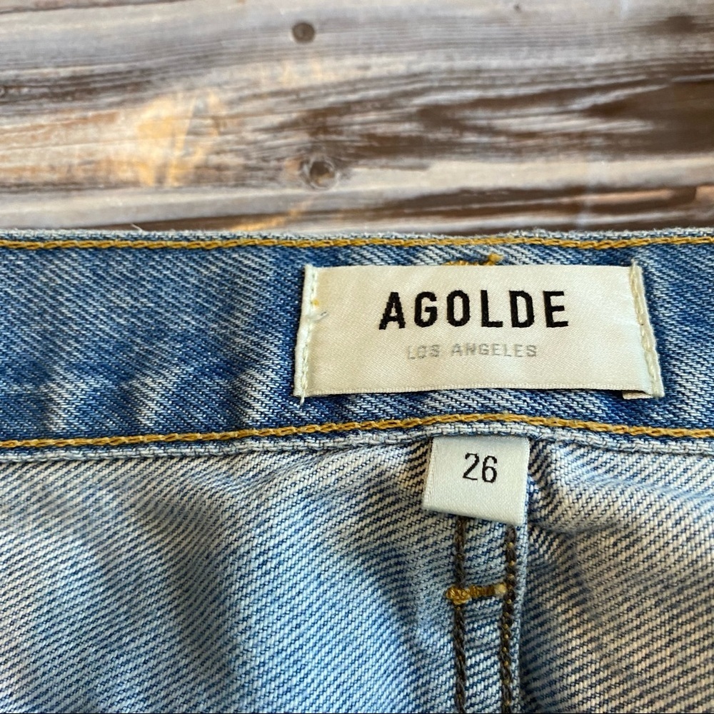 Agolde Parker Vintage Cut-Off High Rise Distressed Denim Jean Shorts Sz 26 - Picture 8 of 12